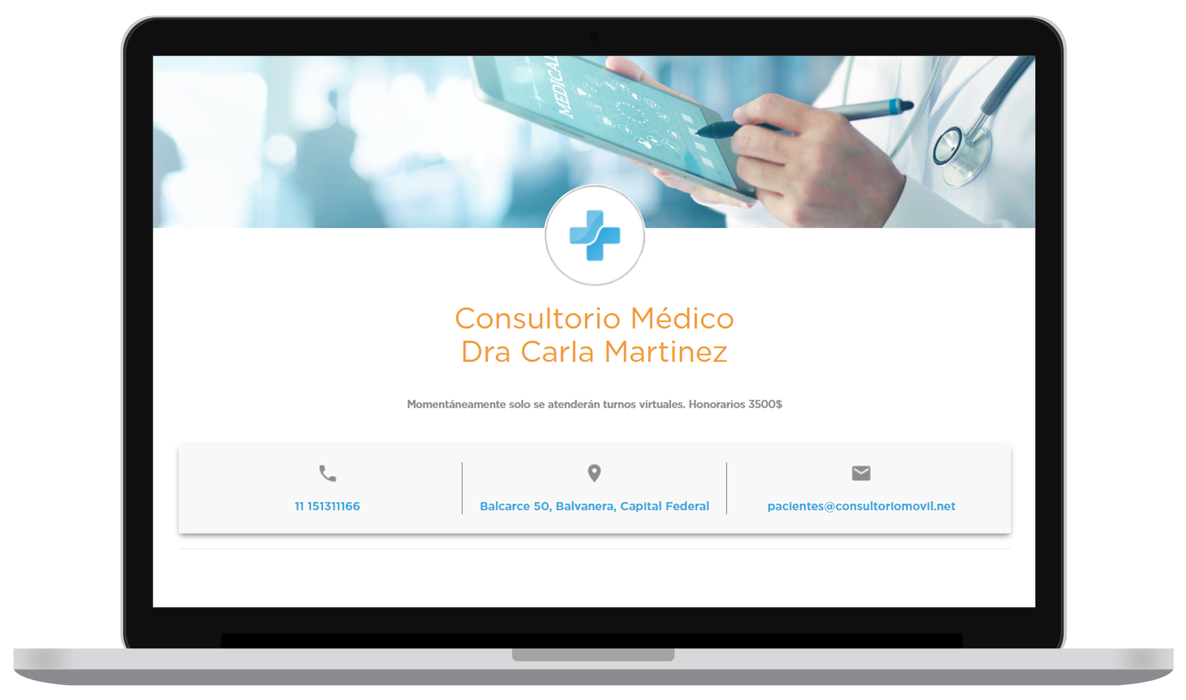 Página web del médico en Consultorio Móvil