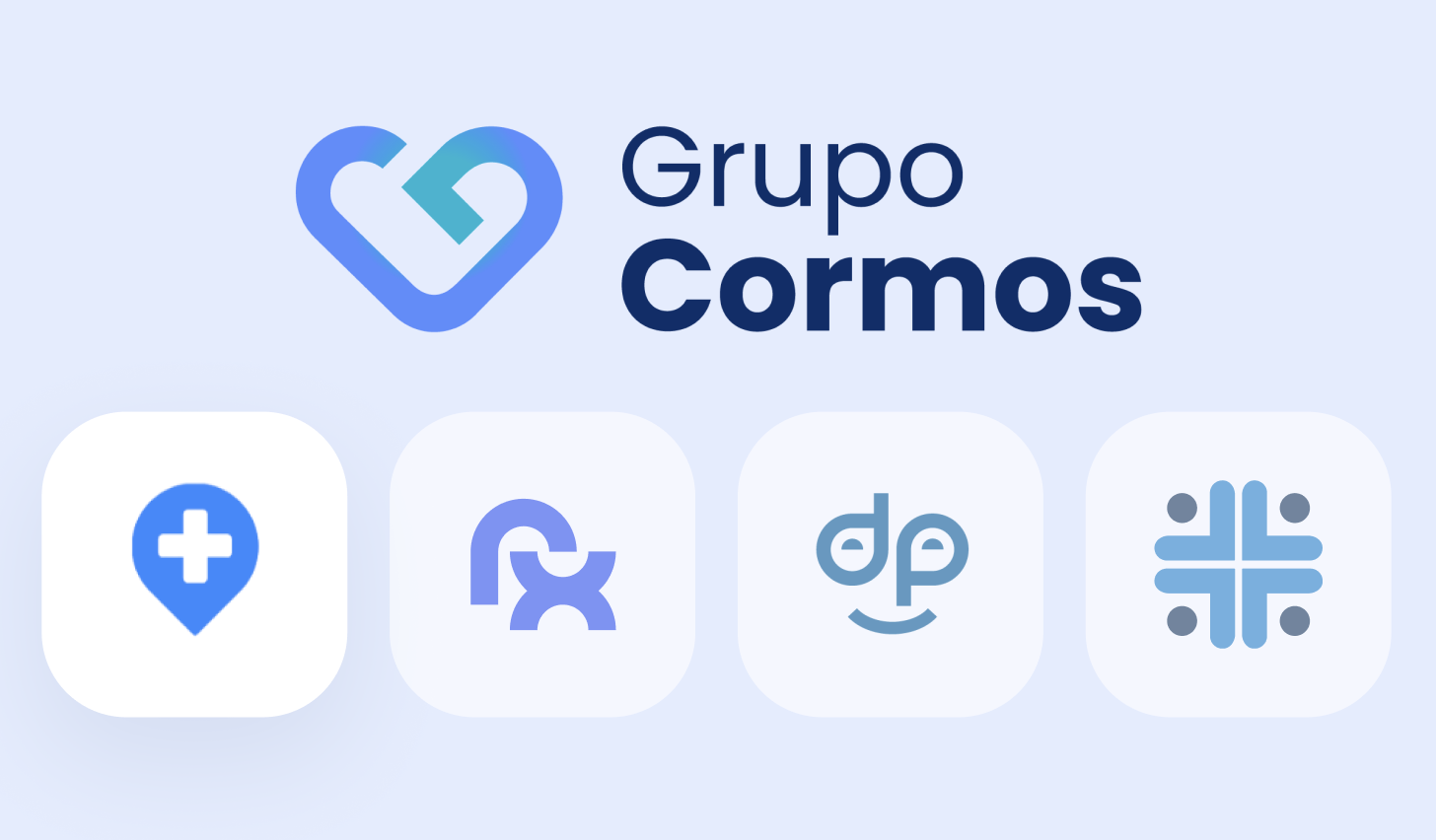 Foto de los logos que forman parte del ecosistema del Grupo Cormos